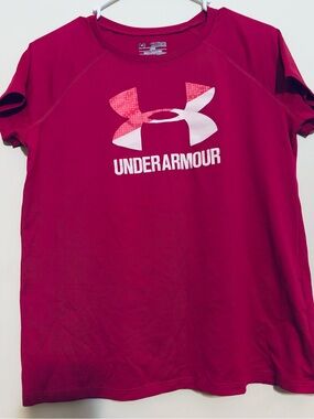 Under Armour  mujer Magenta Logo Short Sleeve Tee